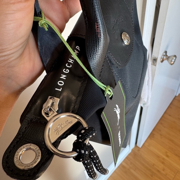 Long champ le pliage Black top handle small bag - Picture 9 of 10